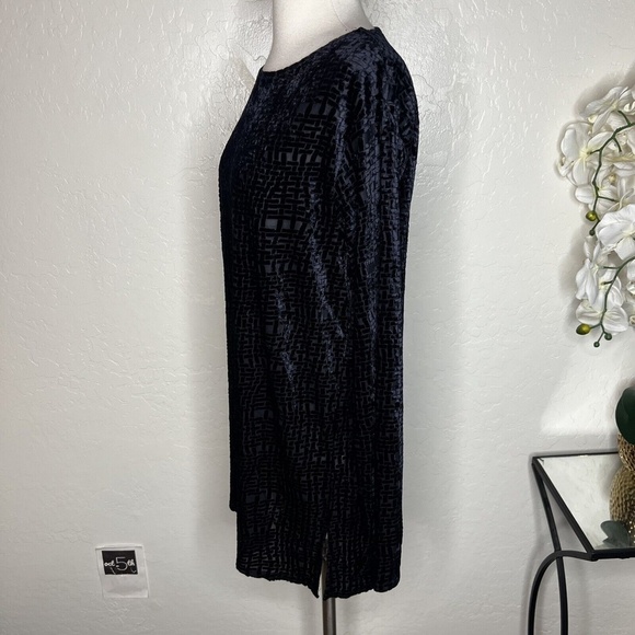 Vintage Halston Intimates Long Sleeve Velvet Mesh Dress Womens M - Picture 4 of 10